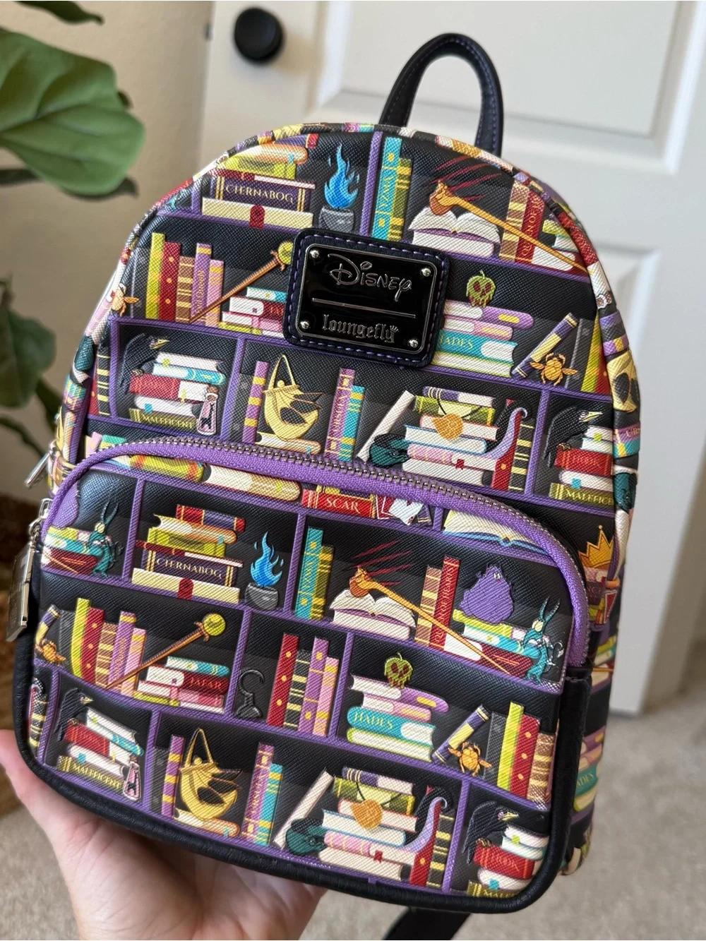 Loungefly Disney Villains Bookshelf Print Mini Backpack Multicolor